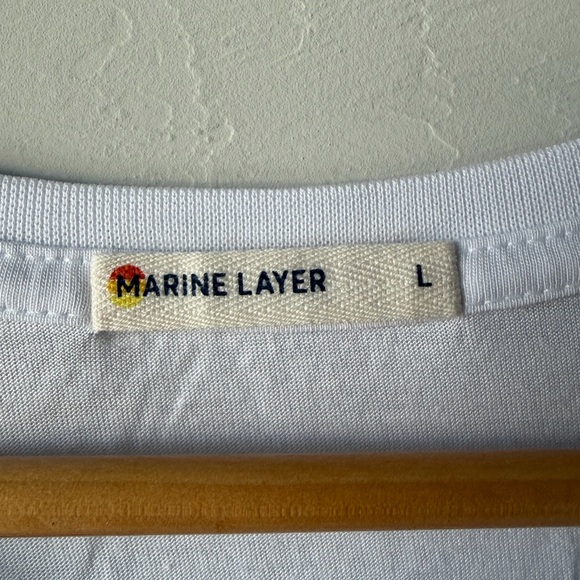 Marine Layer Men's Classic White Crewneck Tee Casual Minimalist Clean Simple - Picture 5 of 8